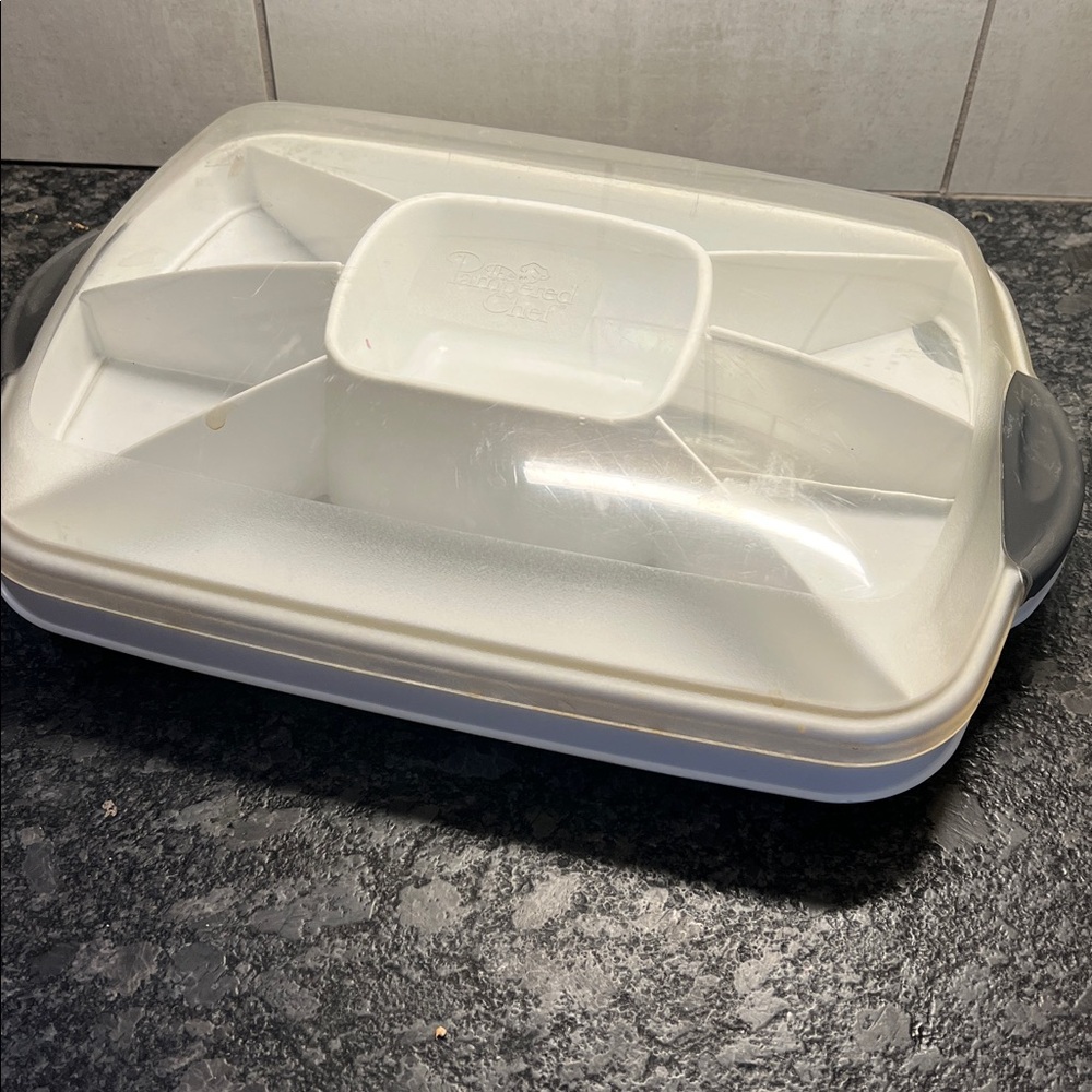 Pampered Chef Clear Chillzanne appetizer & egg set. Freeze inserted disc.